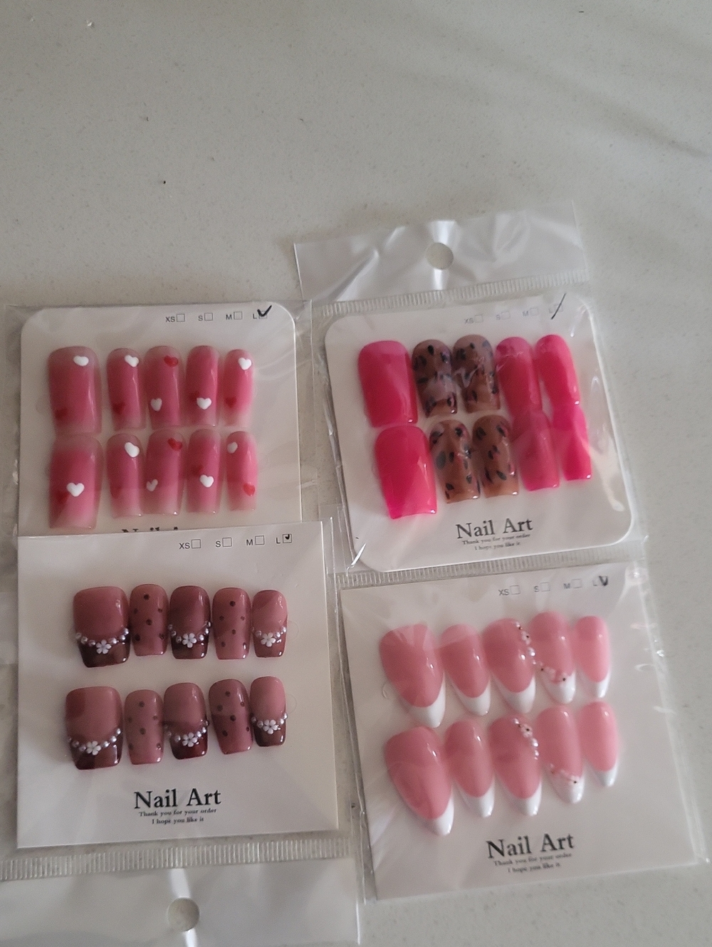 Press-On Nails Set - Pink Mix